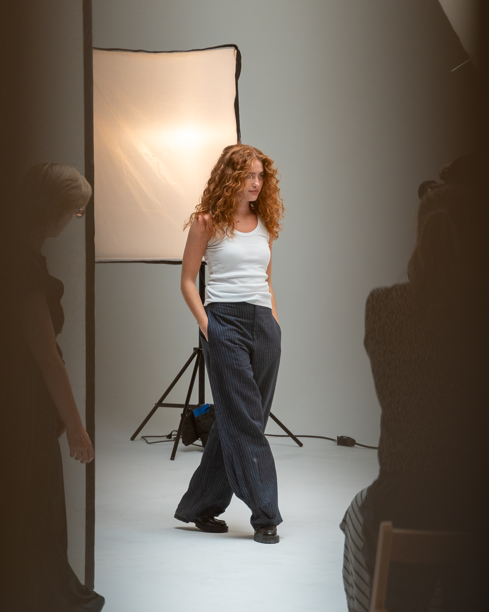 Studio portrait with neutral background